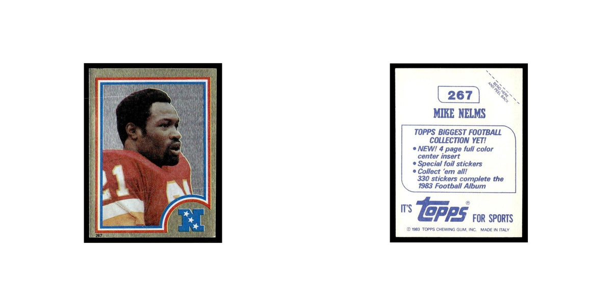 Mike Nelms 1983 Topps Stickers #267 Washington Redskins Football Card EX