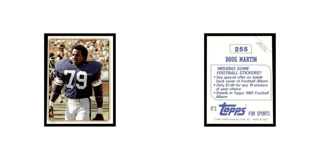 Doug Martin 1983 Topps Stickers #255 Minnesota Vikings Football Card EX