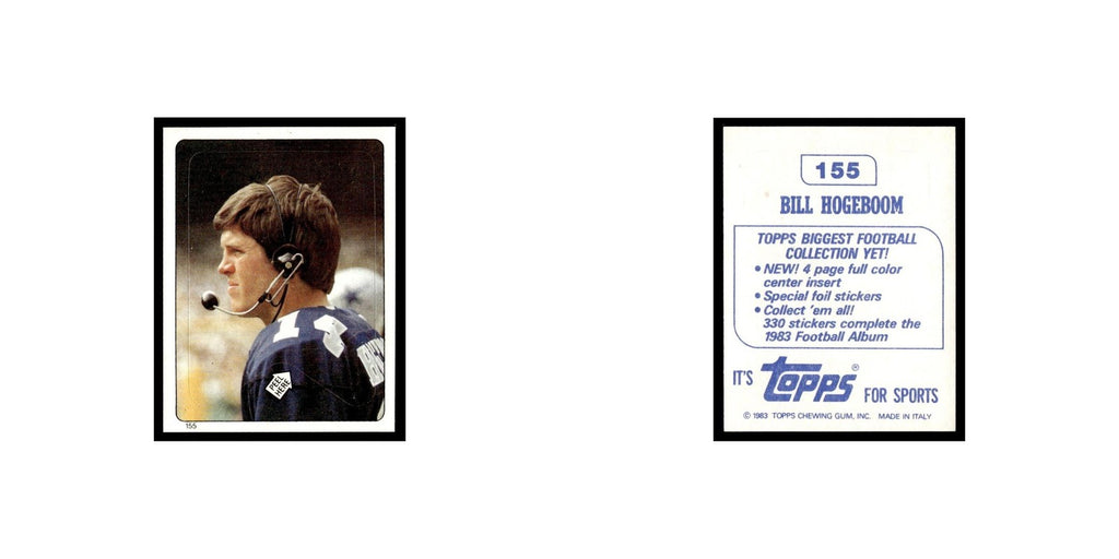 Bill Hogeboom 1983 Topps Stickers #155 Dallas Cowboys Football Card EX