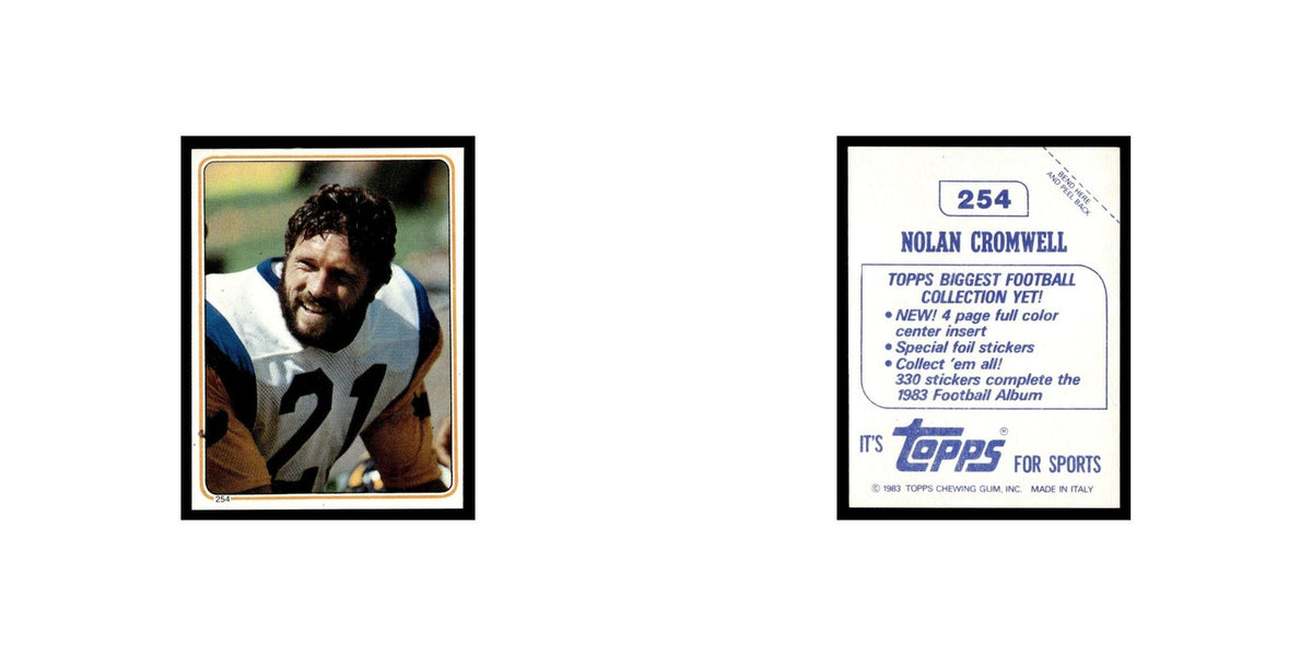 Nolan Cromwell 1983 Topps Stickers #254 Los Angeles Rams Football Card EX