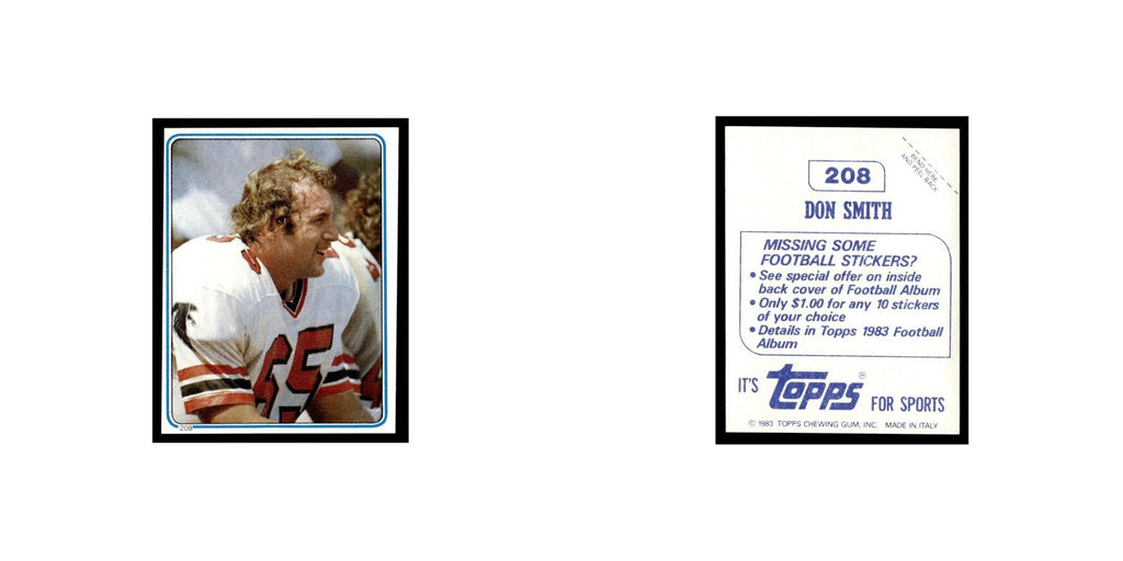 Don Smith 1983 Topps Stickers #208 Atlanta Falcons Football Card EX