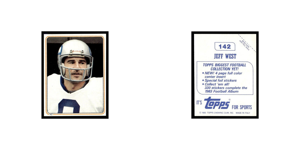 Jeff West 1983 Topps Stickers #142 Seattle Seahawks Football Card EX