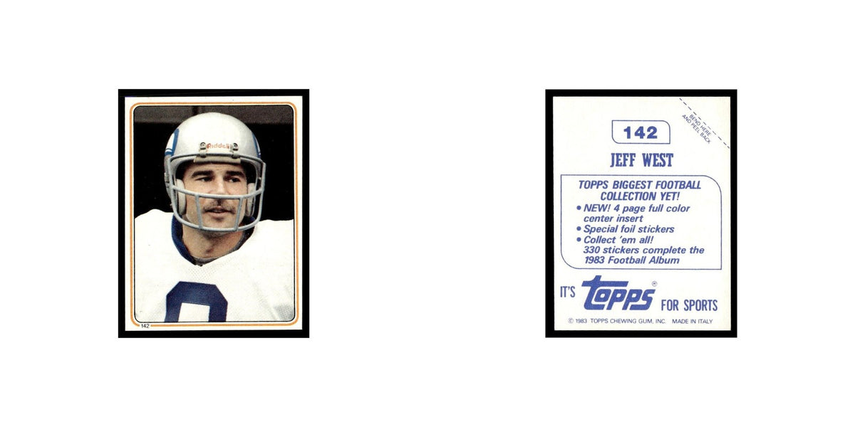 Jeff West 1983 Topps Stickers #142 Seattle Seahawks Football Card EX