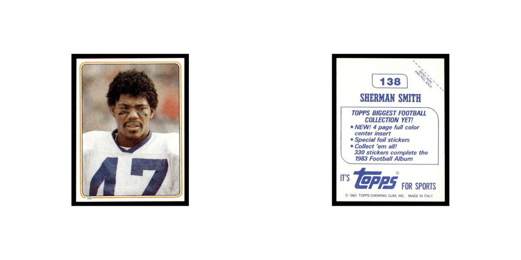 Sherman Smith 1983 Topps Stickers #138 Seattle Seahawks Football Card EX