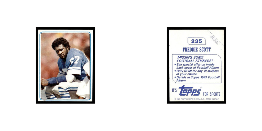 Freddie Scott 1983 Topps Stickers #235 Detroit Lions Football Card EX