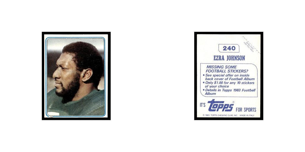 Ezra Johnson 1983 Topps Stickers #240 Green Bay Packers Football Card EX