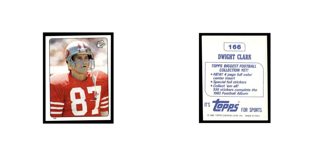 Dwight Clark 1983 Topps Stickers #166 San Francisco 49ers Football Card EX