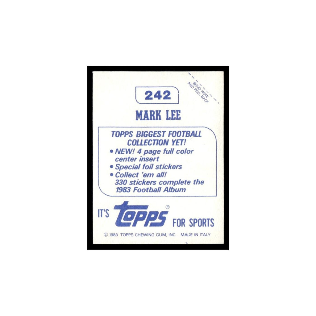 Mark Lee 1983 Topps Stickers #242 Green Bay Packers Football Card EX