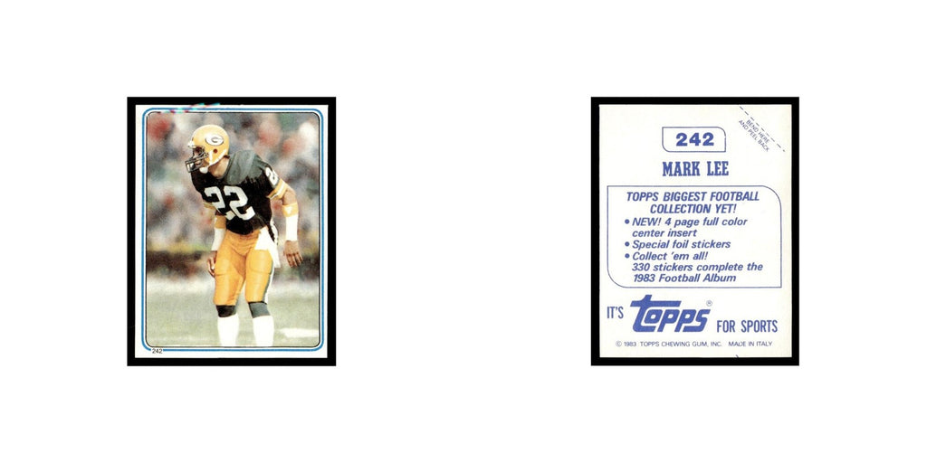 Mark Lee 1983 Topps Stickers #242 Green Bay Packers Football Card EX