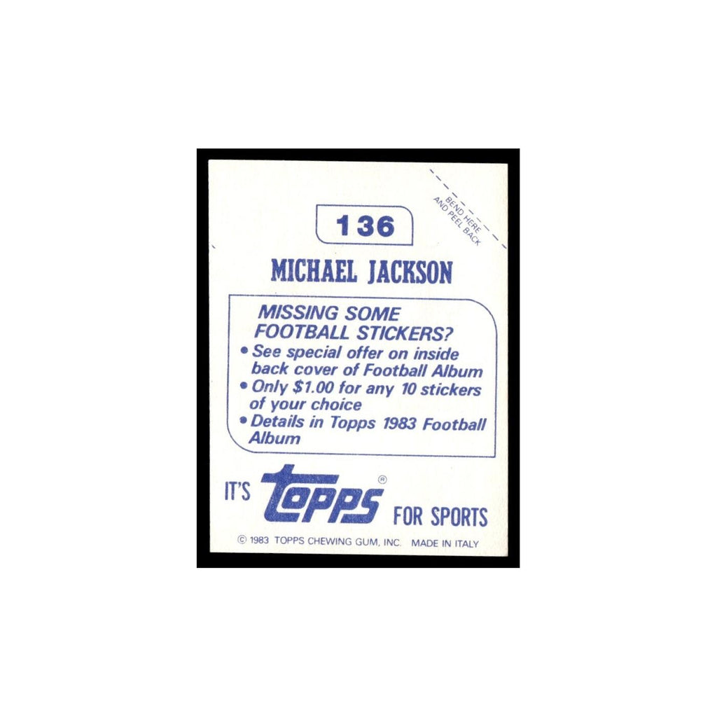 Michael Jackson 1983 Topps Stickers #136 Seattle Seahawks Football Card EX
