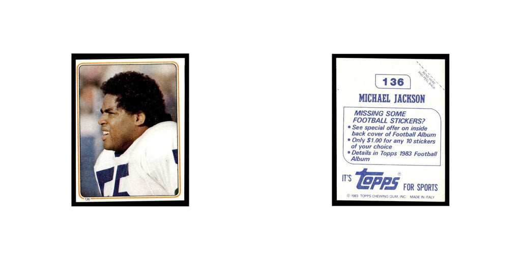 Michael Jackson 1983 Topps Stickers #136 Seattle Seahawks Football Card EX