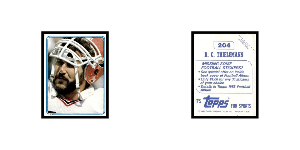 R.C. Thielemann 1983 Topps Stickers #204 Atlanta Falcons Football Card EX