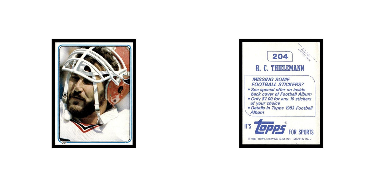 R.C. Thielemann 1983 Topps Stickers #204 Atlanta Falcons Football Card EX