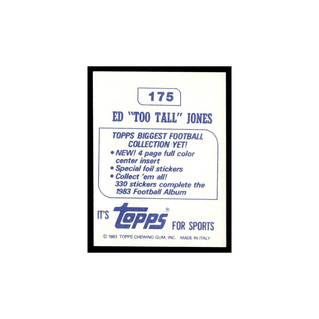 Ed Too Tall Jones 1983 Topps Stickers #175 Dallas Cowboys Football Card EX