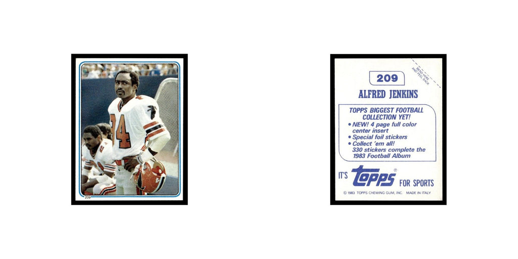 Alfred Jenkins 1983 Topps Stickers #209 Atlanta Falcons Football Card EX