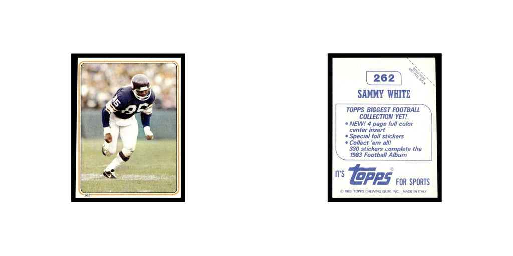 Sammy White 1983 Topps Stickers #262 Minnesota Vikings Football Card EX