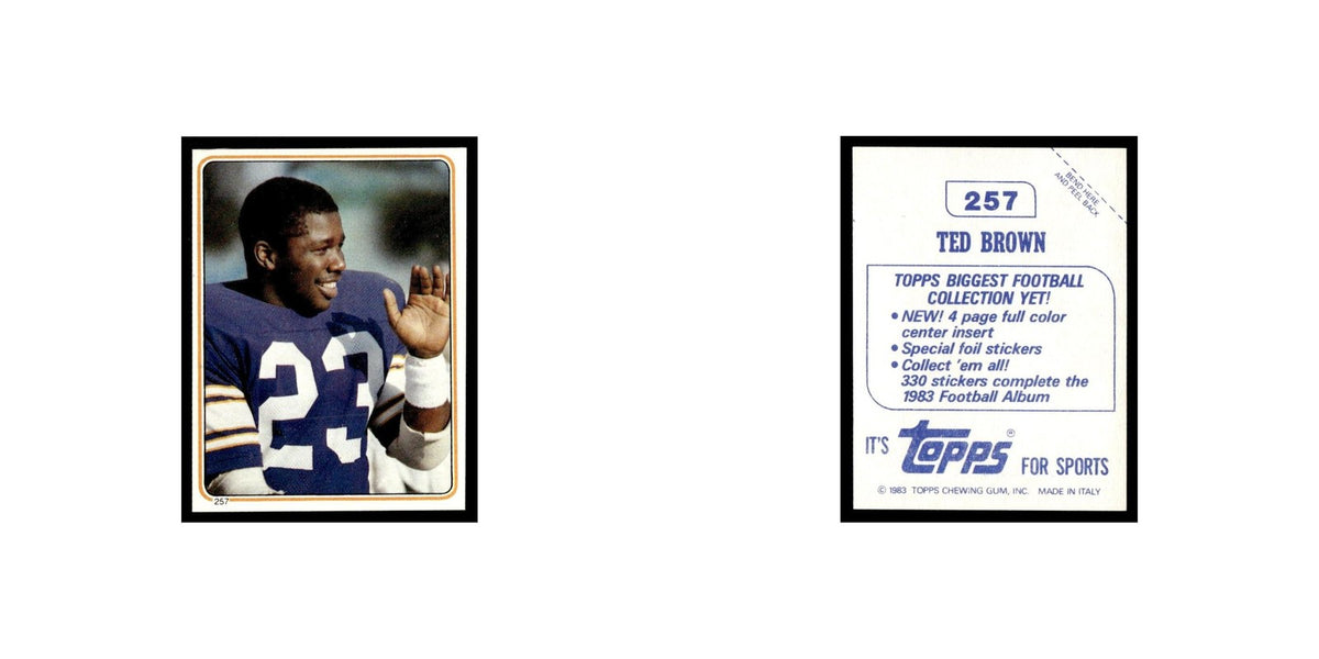 Ted Brown 1983 Topps Stickers #257 Minnesota Vikings Football Card EX
