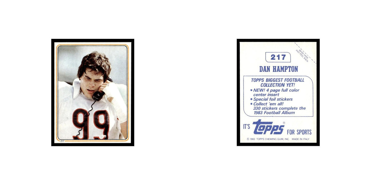 Dan Hampton 1983 Topps Stickers #217 Chicago Bears Football Card EX