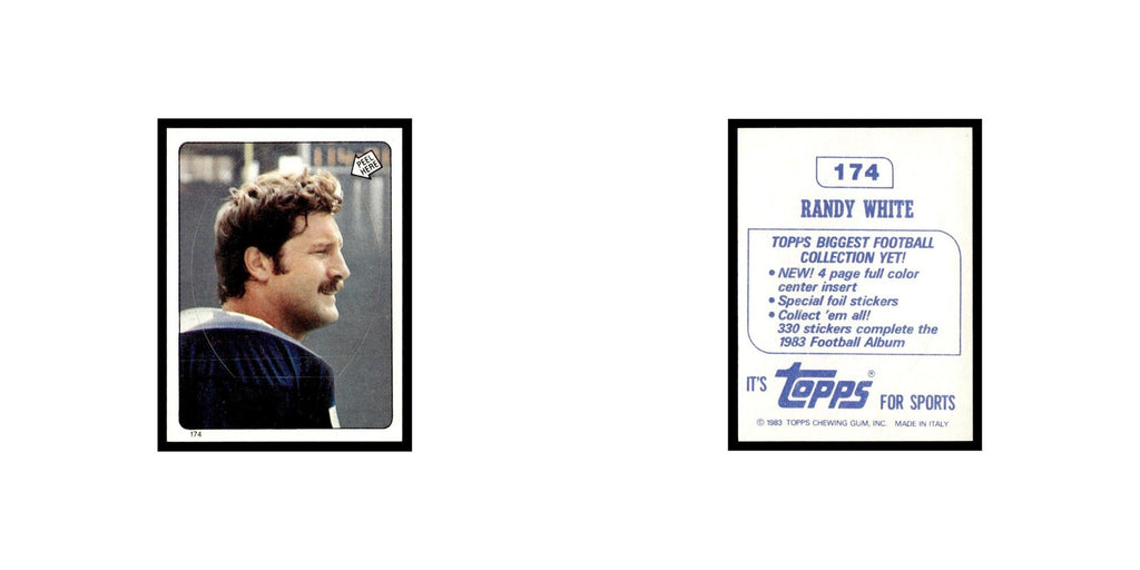 Randy White 1983 Topps Stickers #174 Dallas Cowboys Football Card EX