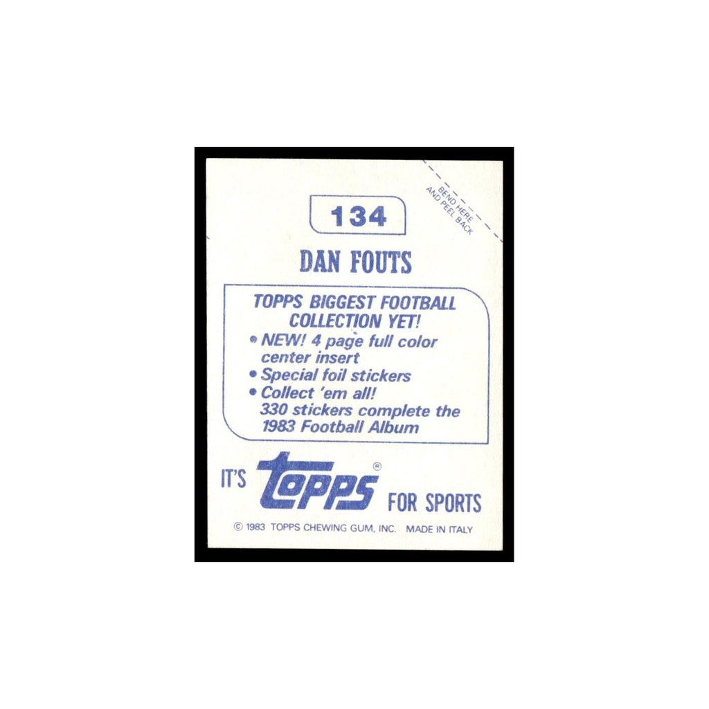 Dan Fouts 1983 Topps Stickers #134 San Diego Chargers Football Card EX