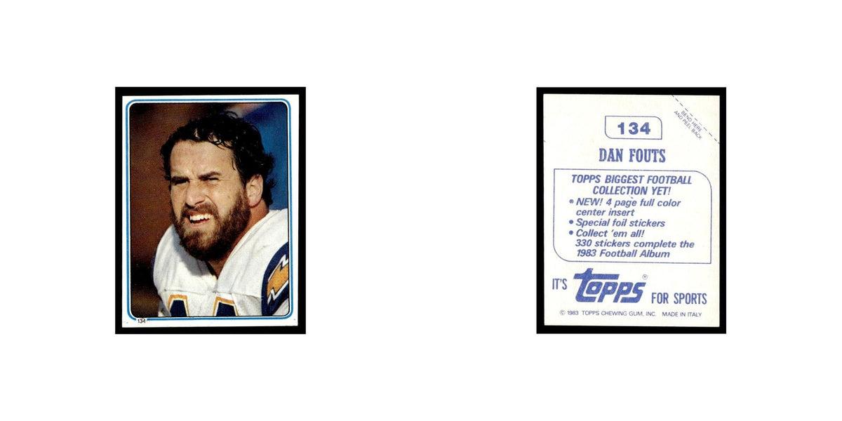 Dan Fouts 1983 Topps Stickers #134 San Diego Chargers Football Card EX