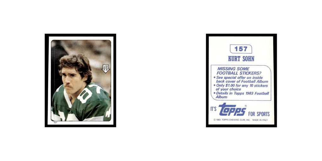Kurt Sohn 1983 Topps Stickers #157 New York Jets Football Card EX