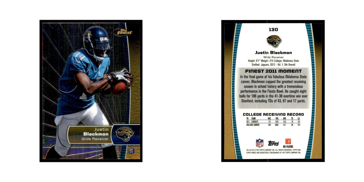 Justin Blackmon Rookie 2012 Topps Finest #130 Jacksonville Jaguars NM