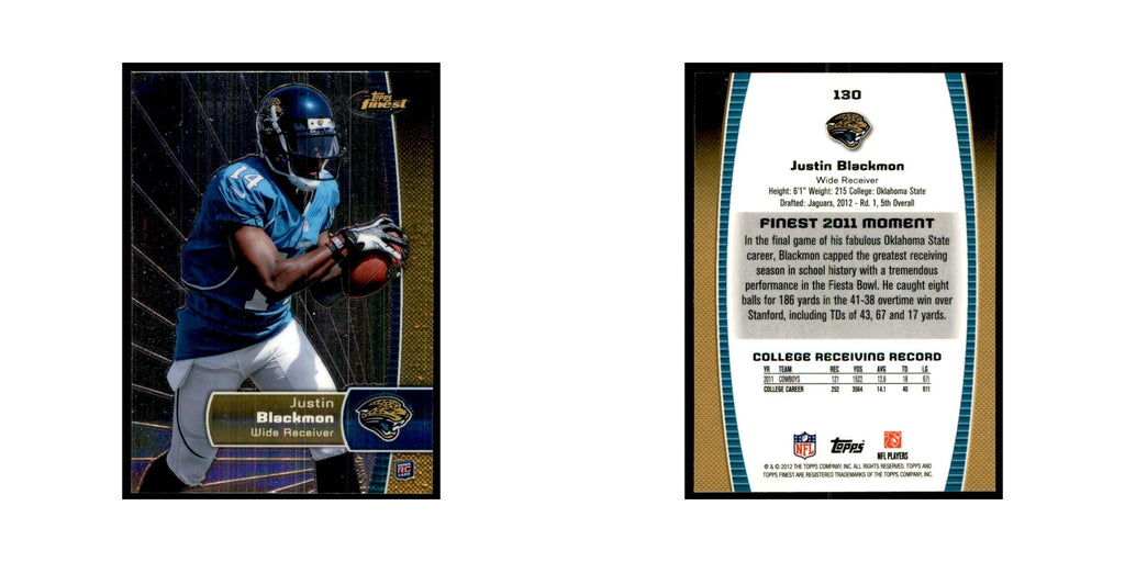 Justin Blackmon Rookie 2012 Topps Finest #130 Jacksonville Jaguars NM