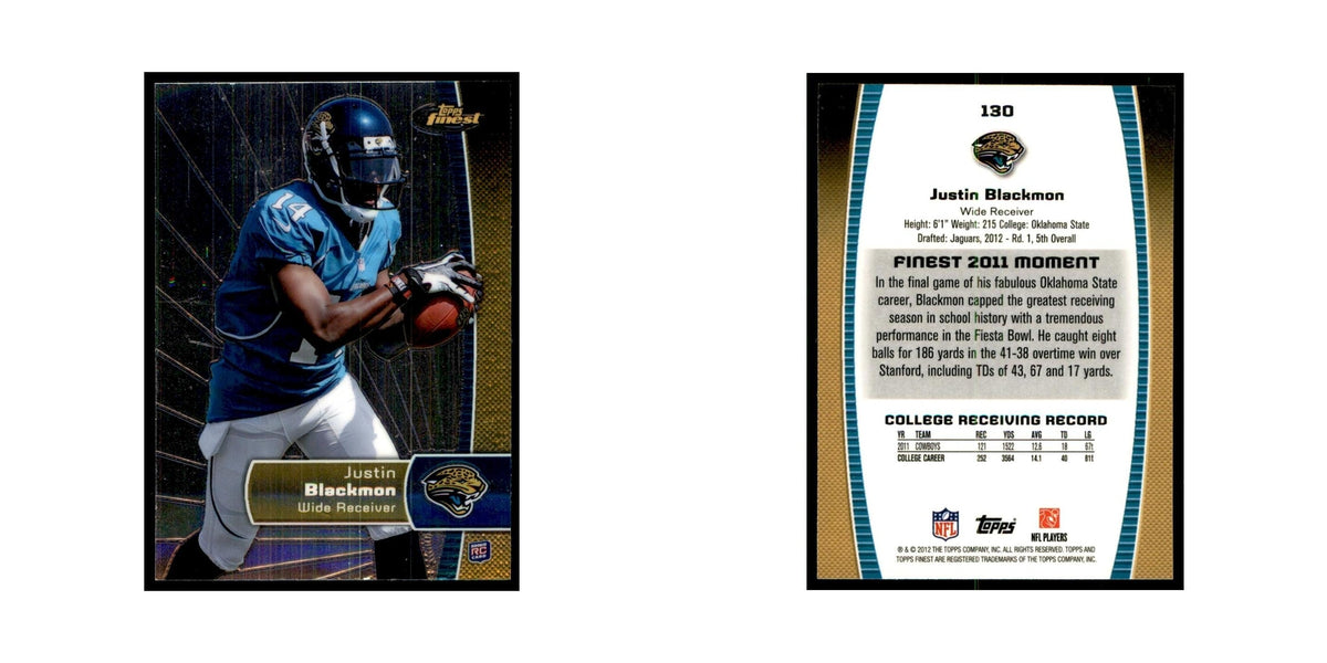 Justin Blackmon Rookie 2012 Topps Finest #130 Jacksonville Jaguars NM