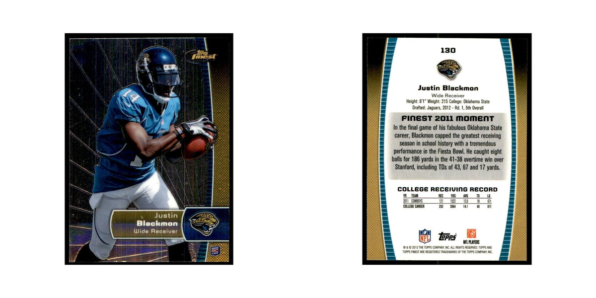 Justin Blackmon Rookie 2012 Topps Finest #130 Jacksonville Jaguars NM
