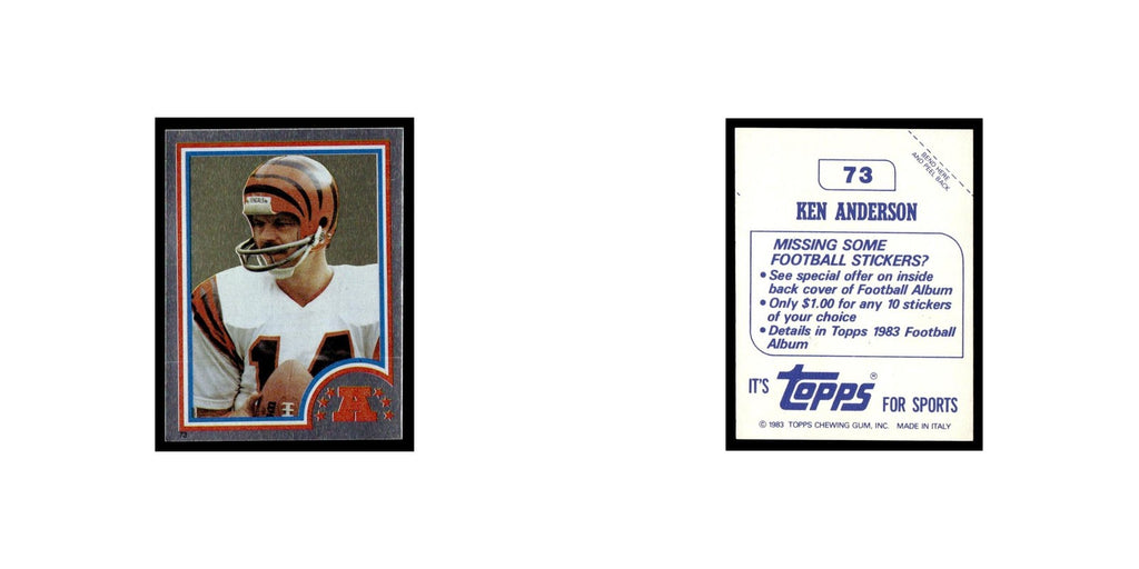 Ken Anderson 1983 Topps Stickers #73 Cincinnati Bengals Football Card EX