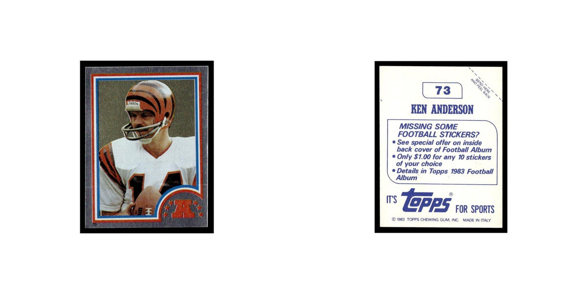 Ken Anderson 1983 Topps Stickers #73 Cincinnati Bengals Football Card EX