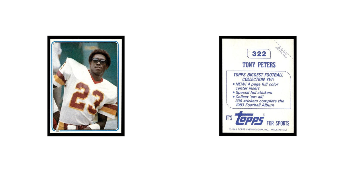 Tony Peters 1983 Topps Stickers #322 Washington Redskins Football Card EX