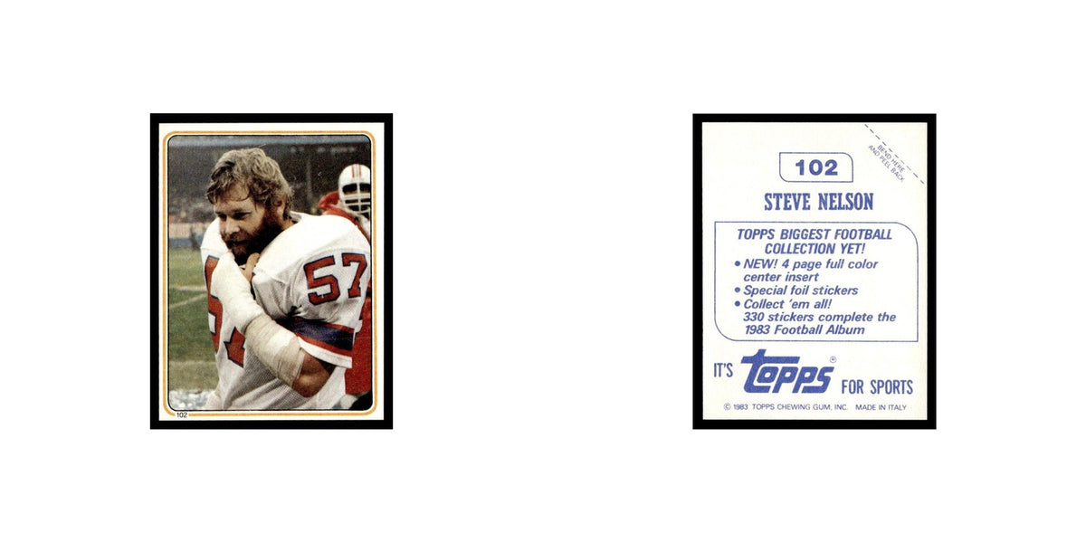 Steve Nelson 1983 Topps Stickers #102 New England Patriots Football Card EX