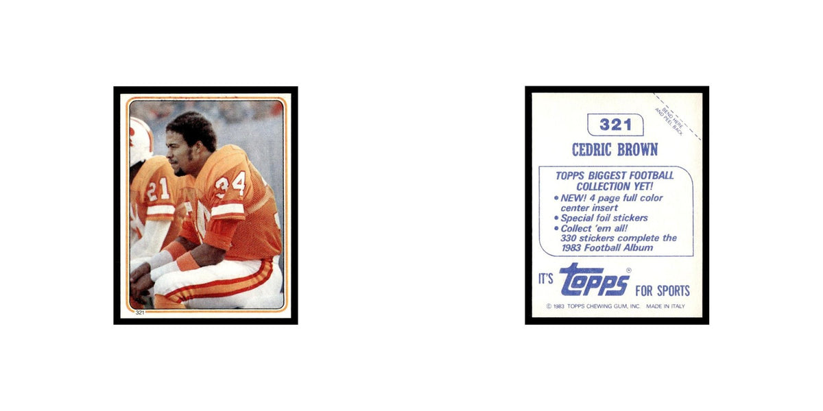 Cedric Brown 1983 Topps Stickers #321 Tampa Bay Buccaneers Football Card EX