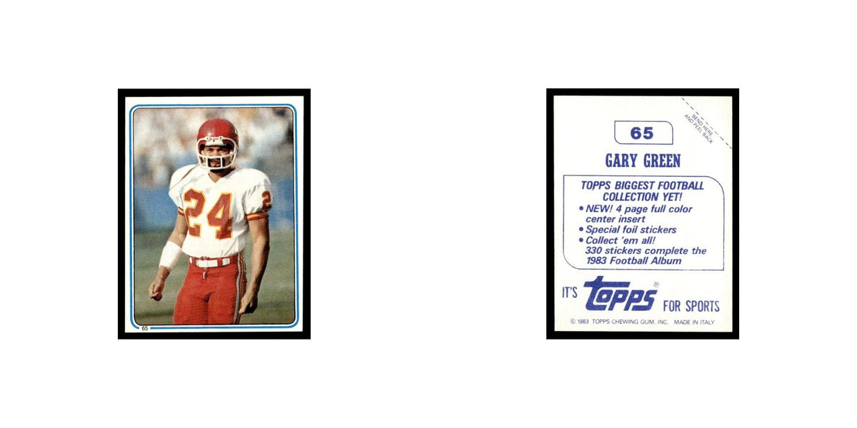 Gary Green 1983 Topps Stickers #65 Kansas City Chiefs Football Card EX
