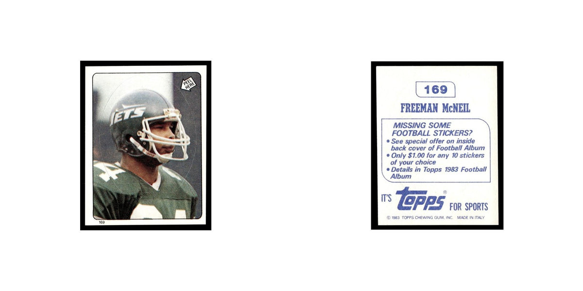 Freeman McNeil 1983 Topps Stickers #169 New York Jets Football Card EX