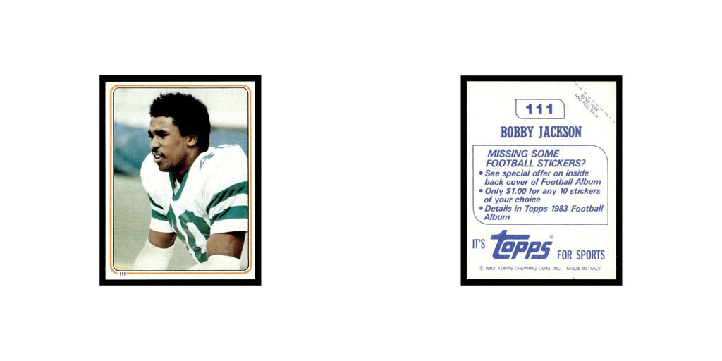 Bobby Jackson 1983 Topps Stickers #111 New York Jets Football Card EX