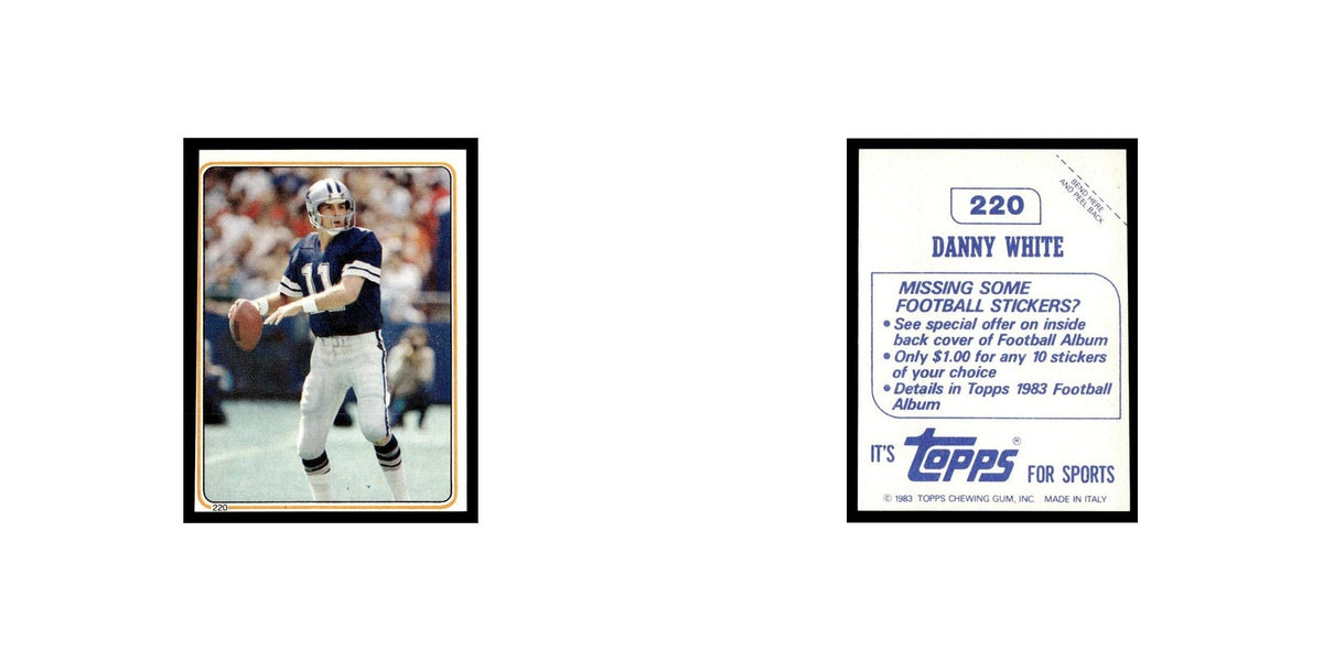 Danny White 1983 Topps Stickers #220 Dallas Cowboys Football Card EX