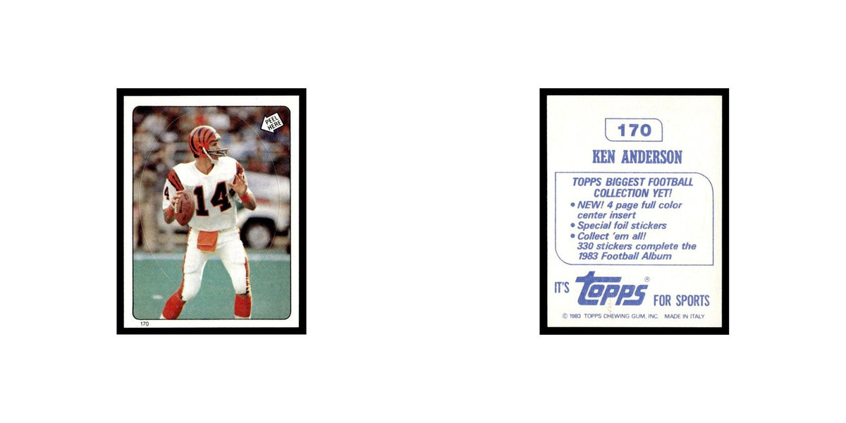 Ken Anderson 1983 Topps Stickers #170 Cincinnati Bengals Football Card EX
