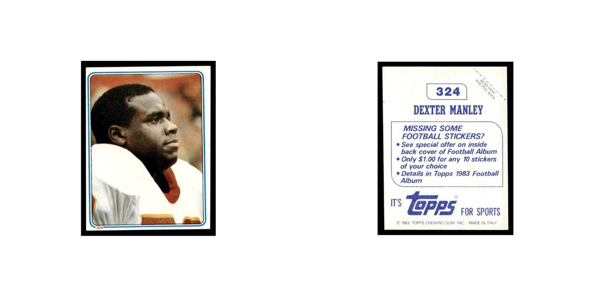 Dexter Manley 1983 Topps Stickers #324 Washington Redskins Football Card EX