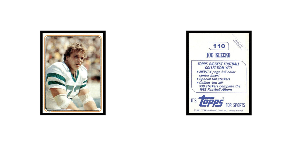 Joe Klecko 1983 Topps Stickers #110 New York Jets Football Card EX