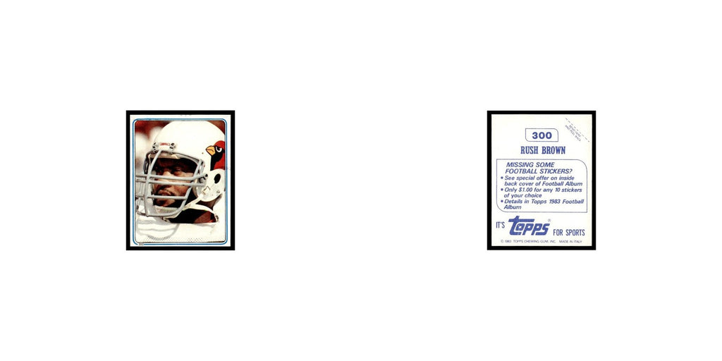 Rush Brown 1983 Topps Stickers #300 St. Louis Cardinals Football Card EX
