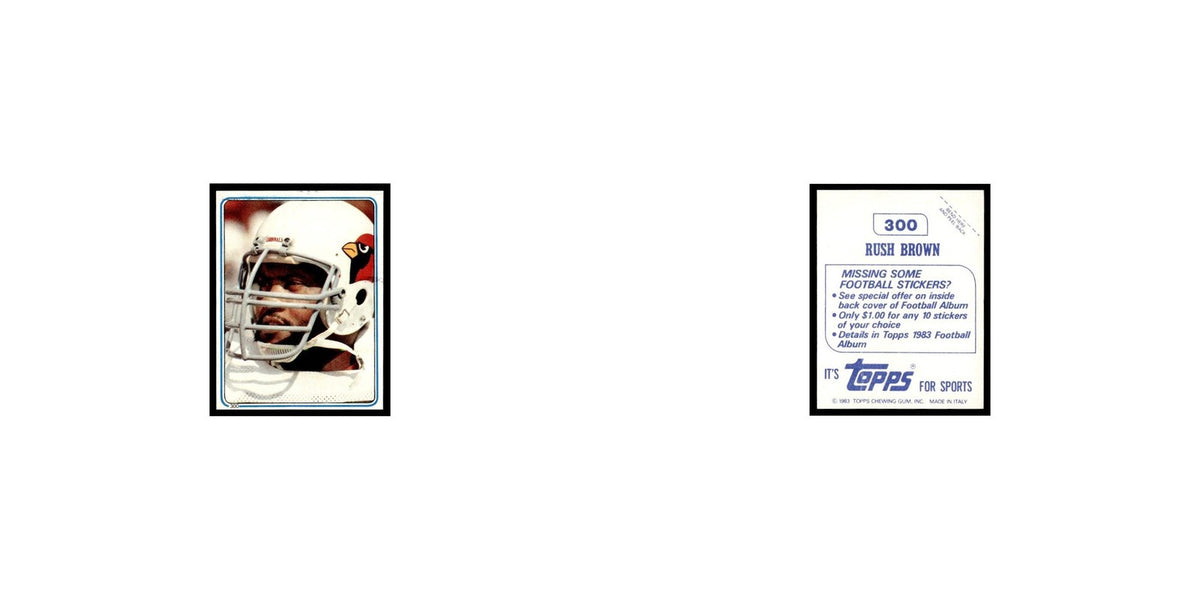 Rush Brown 1983 Topps Stickers #300 St. Louis Cardinals Football Card EX