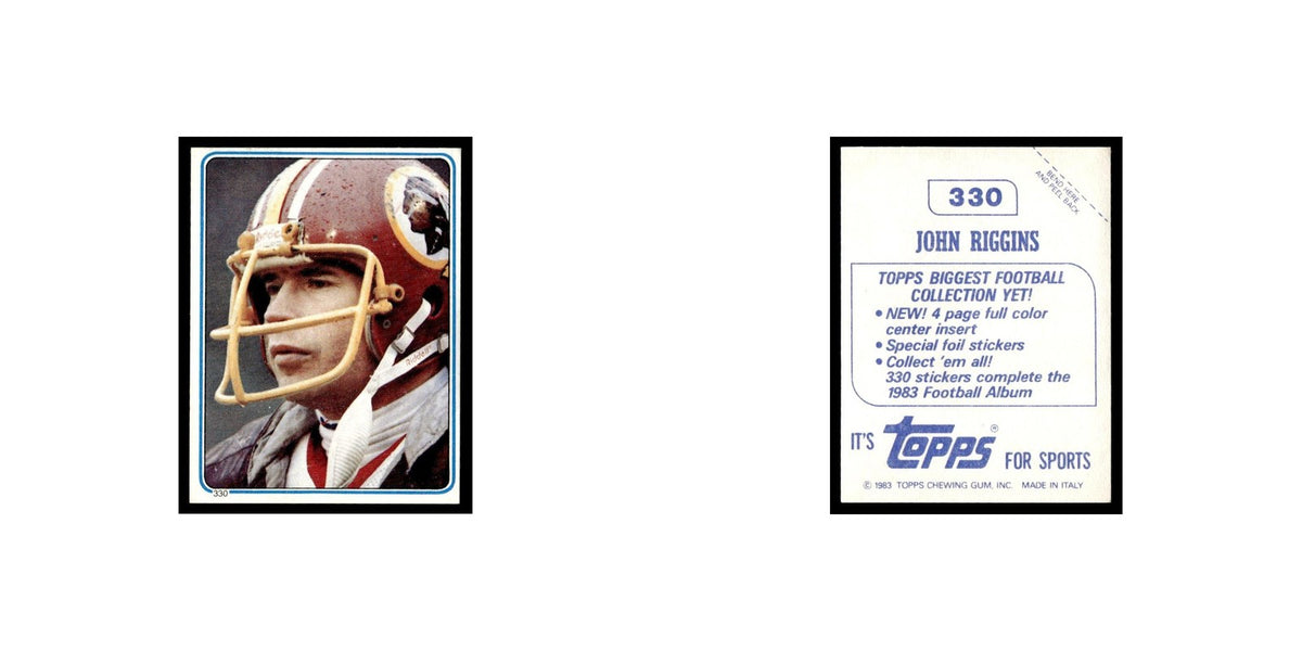 John Riggins 1983 Topps Stickers #330 Washington Redskins Football Card EX