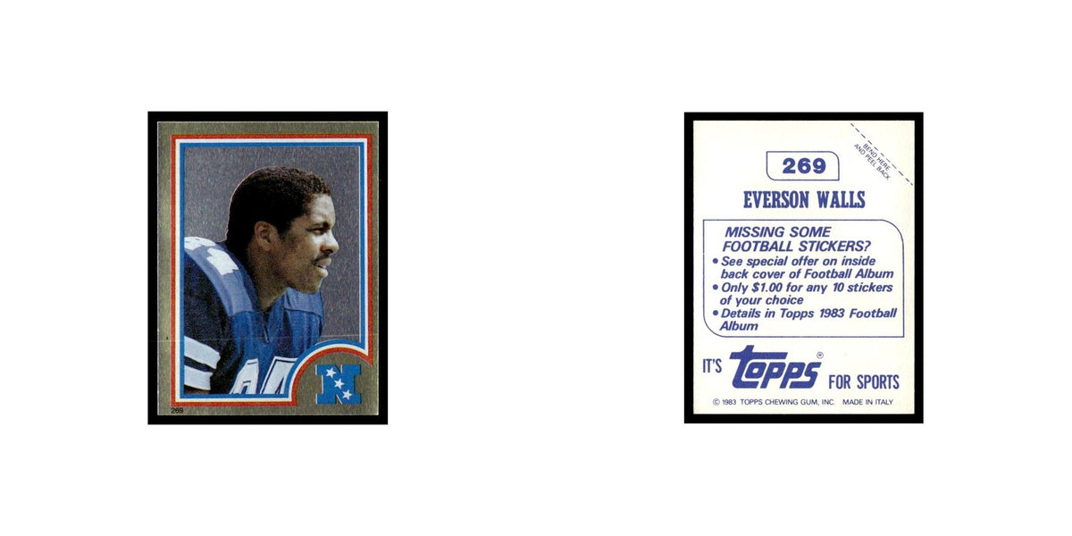Everson Walls 1983 Topps Stickers #269 Dallas Cowboys Football Card EX
