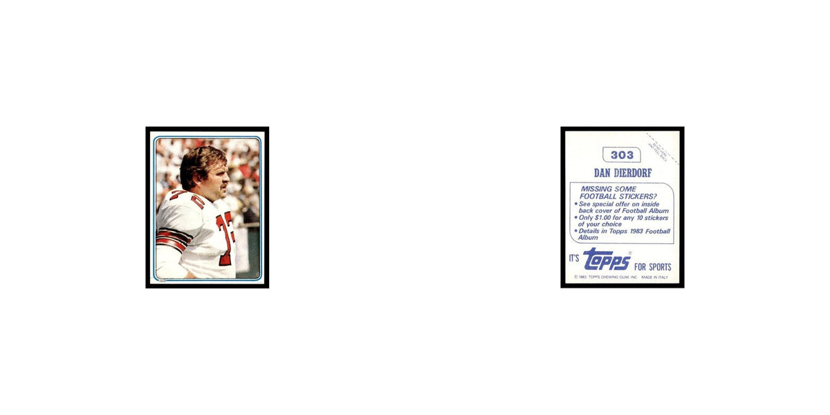 Dan Dierdorf 1983 Topps Stickers #303 St. Louis Cardinals Football Card EX