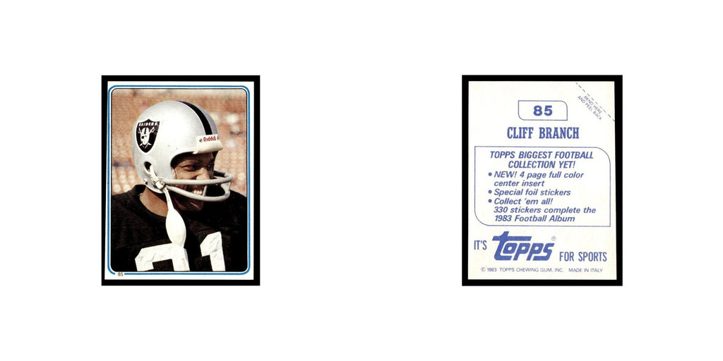 Cliff Branch 1983 Topps Stickers #85 Los Angeles Raiders Football Card EX