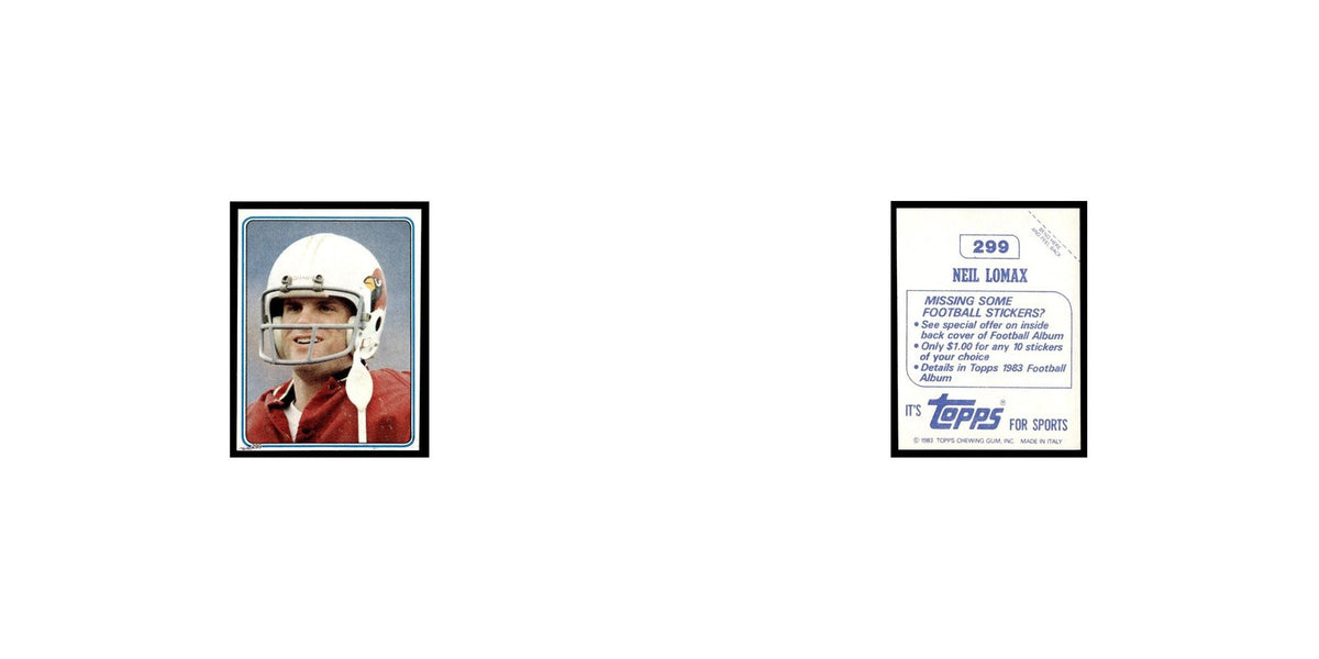 Neil Lomax 1983 Topps Stickers #299 St. Louis Cardinals Football Card EX