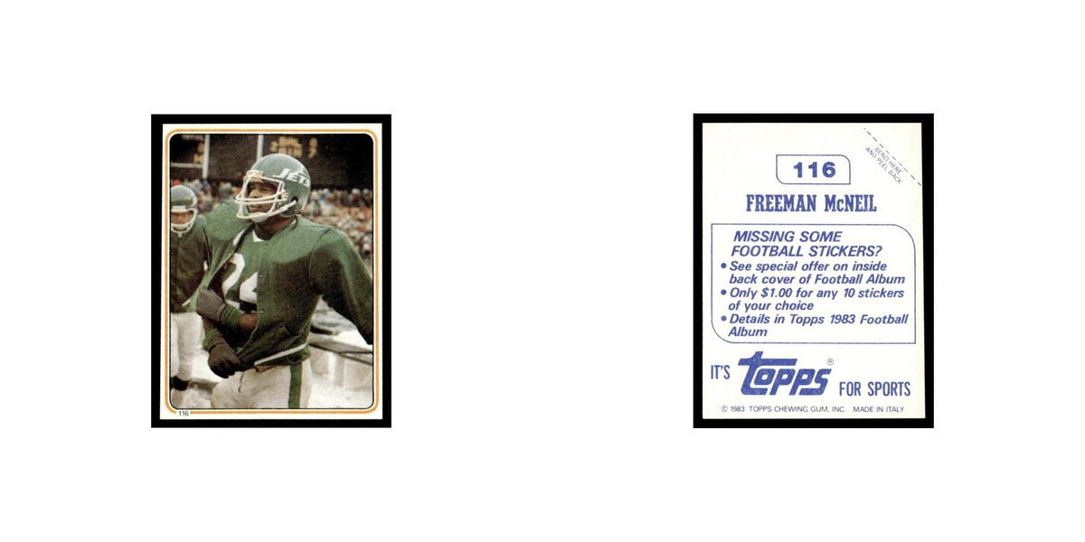 Freeman McNeil 1983 Topps Stickers #116 New York Jets Football Card EX